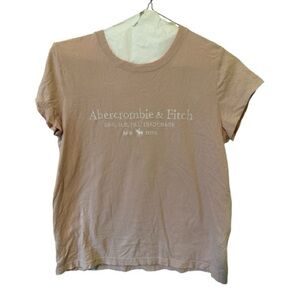 Abercrombie & Fitch Pale Pink Embroidered Logo Tee